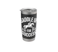 Saddle Up For Success Horse Rider Jump Vaso térmico de acero inoxidable de doble pared