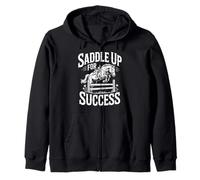 Saddle Up For Success Horse Saltar Motivación Sudadera con Capucha