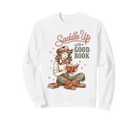 Saddle Up with A Good Book Western Reading Sudadera