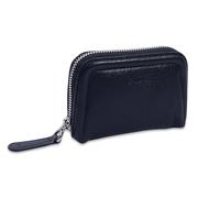 SADDLER Annabelle - Monedero para mujer, piel auténtica, cierre de cremallera, 2 secciones con protección RFID, Black, Minimalista