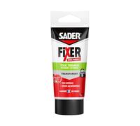 SADER FIJER Sin taladrar cualquier trabajo interior y exterior transparente - Masilla de pegamento híbrido, pegado potente, cualquier material, se puede pintar, tubo de 50 g