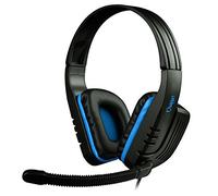 SADES SA-711 Chopper PC Gaming - Auriculares estéreo, Micrófono ajustable, Mando de volumen, Negro - Azul