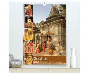 Sadhus - Die heiligen Männer von Nepal (hochwertiger Premium Wandkalender 2026 DIN A2 hoch), Kunstdruck in Hochglanz: Dieser Kalender zeigt Aufnahmen von Sadhus, den heiligen Männern von Nepal.