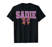 Sadie Leopard Bow Name Diseño para Mujeres y niñas Camiseta