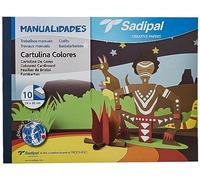 Sadipal 936179 - Cuaderno de manualidades cartulina, 10 hojas, multicolor