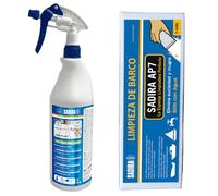 SADIRA Limpiador Manchas Crema Solar 1 L. Elimina Restos De Protectores Solares En Gelcoat, Vinilo, PVC Y Plásticos. Ideal Para Asientos, Neumáticas y Colchonetas Náuticas (PACK)