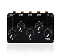 Sadkyer TM400 Mini Mezclador de LíNea EstéReo de 4 Canales 1 Entrada 4 Salidas para GrabacióN en Estudio Mezclador Pasivo de Audio PequeñO y Sofisticado de Bajo Ruido