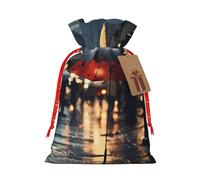 Sadness Stormy Day - Paraguas con estampado de Navidad, bolsas de regalo, bolsas de regalo, bolsa de almacenamiento con cordón para fiestas de Navidad