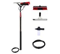 SADOMAIN Limpia Placas Solares, Escoba telescópica para Limpieza hasta 3.6-6 M, Alimentada por Agua con Dosificador de jabón, Limpia Vidrios, Lavado Ventanas,Camiones (55cm Brush Head,6M)