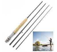 SADPRKR Cañas de pesca con mosca ultraligeras de 2,1 m, 2,4 m, 2,7 m, 4 secciones, LW 5/6, cañas de mosca de agua dulce de acción rápida para trucha, salmón, productos para pesca