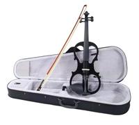 SADPRKR Estuche de violín eléctrico silencioso 4/4 con arco y línea de conexión de auriculares