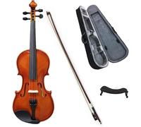 SADPRKR Juego de violín de tamaño completo, violín para principiantes, violín de madera con arco, colofonia, reposamuñecas, cuerdas de violín adicionales, paño de limpieza
