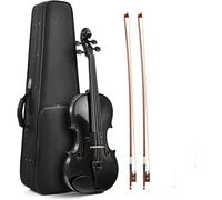 SADPRKR Juego de violín para adultos, tamaño completo, colofonia, doble lazo y cuerdas adicionales, color negro