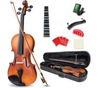SADPRKR Juego de violín tamaño completo Spruce Original Sound Violin Junior Set para adultos, estudiantes, niños y jóvenes, juego duro de colofonia, soporte de hombro, arco, cuerda, calcomanía de