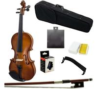 SADPRKR Kit de iniciación de violín para estudiantes de tamaño 3/4 con arco de madera de Brasil, funda ligera, reposamuñecas, cuerdas adicionales y colofonia