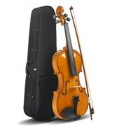 SADPRKR Kit de violín de madera natural para principiantes, para estudiantes, con caja, colofonia, soporte para hombro, lazo, cuerda