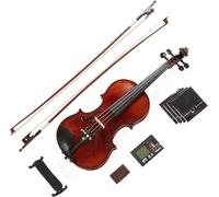 SADPRKR Tamaño 1/2, juego de violín de madera maciza con caja, mesa de afinación, soporte de hombro, arco, colofonia, puente y cuerdas