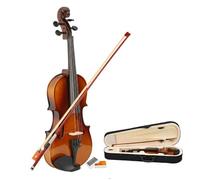 SADPRKR Violín acústico natural con estuche rígido, arco, colofonia, tamaño completo para principiantes