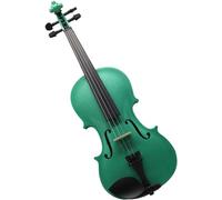 SADPRKR Violín acústico verde para estudiantes, 4/4, 3/4, 1/2 1/4 con funda, arco, colofonia, soporte para hombro, cuerdas silenciosas para estudiantes principiantes
