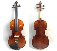 SADPRKR Violín con patrón de tigre verdadero, violín de hibisco tallado, color café clásico