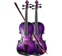 SADPRKR Violín morado 4/4, 3/4, 1/2, 1/4, 1/8, adecuado para principiantes, estudiantes, adultos, kit de violín de violín