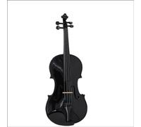 SADPRKR Violín negro de madera contrachapada, violín estudiantil de tilo, violín principiante practicando violín