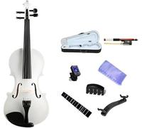 SADPRKR Violín para principiantes, juego de violín de tamaño completo, cubierta de violín de madera dura hecha a mano, arco, reposamuñecas, mezclador, cuerdas de puente adicionales