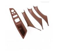 SADQRG Botones Elevación Vidrio Ventana Coche Accesorios Interiores Panel Puerta Estilo Proteger Pegatinas Cubierta para 5 Series F10 F18 Puerta Manija Interior Coche(Red Brown)