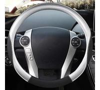 SADQRG Cubre Volante Fibra Carbono + Protector Cuero para Volante Coche para Toyota para Prius 30(XW30) 2009-2015 para Aqua 2014(Gris)