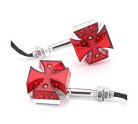 SADQRG Luci Posizione Laterali Luz LED de intermitente para motocicleta estilo cruz de Malta 12 V (luz roja)