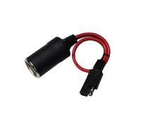 SAE to Cigarette Lighter Socket Adapter Cable 16AWG 15A, 12V 24V SAE 2 Pin Quick Connect to Female Power Outlet Extension Cord for Motorcycle RV Solar Panel, 0.5-3M Length Options(Dust cover 0.3m)