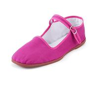 SAEEKO Zapatos planos clásicos de China para mujer, zapatos casuales de muñeca de China, Mary Janes, zapatos chinos de Tai Chi, pantuflas de verano de tela lindas, Fucsia, 41 EU