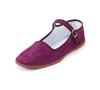 SAEEKO Zapatos planos clásicos de China para mujer, zapatos casuales de muñeca de China, Mary Janes, zapatos chinos de Tai Chi, pantuflas de verano de tela lindas, Terciopelo morado, 41 EU