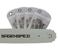 Sägenspezi - Guía de 35 cm, 3/8 pulgadas, 52 eslabones 1,3 mm y 4 cadenas de gubia cuadrada para Einhell GC-PC 1335