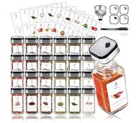 SAEIV Set de 24 Frascos de Especias 120ml | Taparrojos Herméticos de Rosca con Dispensador | Para Organización de Cocina & Almacenamiento de Especias y Hierbas | Incluye Etiquetas