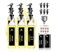 SAEIV Vidrio de Alta Transparencia Aceitera Antigoteo, (6X250 ml) Aceitera Cristal, Dispensador de Aceite, Juego de Aceitera y Vinagrera, Organizar los Distintos Cocina Aceites Comestibles