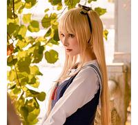 Saekano: Cómo criar a una novia aburrida Eriri Spencer Sawamura 70cm Larga peluca cosplay recta para mujer Cola de caballo con garras doradas