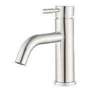 Saeuwtowy - Grifo de baño monomando para lavabo, grifo de lavabo ajustable, caliente y frío, aireador desmontable, níquel cepillado,