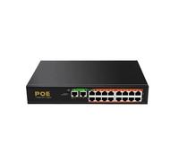 SAEVVCJWW Conmutador de Red PoE de 18 Puertos 16 Puertos 100M PoE+2 Puertos 1000M Enlace Ascendente 52V 190W 3.85A VLAN 250m de Distancia Desde PoE (Size : TXE046)