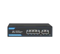 SAEVVCJWW Conmutador Gigabit PoE, 4 Puertos PoE, 2 Enlaces ascendentes, conmutador PoE Ethernet de 1000Mbps, conmutador de Red de 52V 65W (Size : Blue)