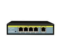 SAEVVCJWW Conmutador PoE 10/100Mbps 4 PoE+2 Puertos de Enlace Ascendente Conmutador Ethernet rápido Transmisión de 250M IEEE802.3AT/AF (Size : 5 Port)