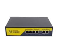 SAEVVCJWW Conmutador PoE 10/100Mbps 4 PoE+2 Puertos de Enlace Ascendente Conmutador Ethernet rápido Transmisión de 250M IEEE802.3AT/AF (Size : 6 Port)