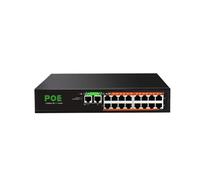 SAEVVCJWW Conmutador PoE 16 Puertos Conmutador Ethernet de 100Mbps Conmutador 52V IEEE 802.3 AF/at
