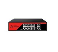 SAEVVCJWW Conmutador PoE de 10 Puertos Conmutador de Red Gigabit PoE VLAN con SFP 10/100/1000Mbps (Size : 8 PoE Red)