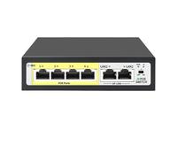 SAEVVCJWW Conmutador PoE de 4 Puertos 48V PoE Activo 52W Fuente de alimentación incorporada 100M conmutador de Red for cámara IP