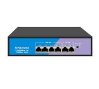 SAEVVCJWW Conmutador PoE de 48V, 4/8 Puertos PoE, 10/100Mbps, conmutador Fast Ethernet IEEE802.3AF/AT extendido a 250m (Size : 6Ports)