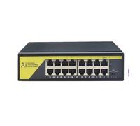 SAEVVCJWW Conmutador PoE de 48V Conmutador de Red de 16 Puertos Conmutador PoE Ethernet 10/100Mbps IEEE802.3AT/AF (Size : US Plug)