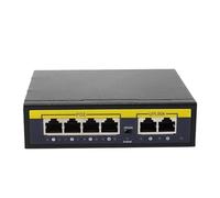 SAEVVCJWW Conmutador PoE de 52V Conmutador Ethernet de 100Mbps/1000Mbps Red Ethernet de 6/12 Puertos 802.3 AF/at (Size : Black-6port)