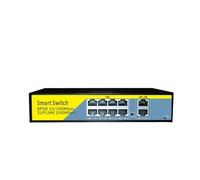 SAEVVCJWW Conmutador PoE de 8 Puertos, conmutador de 100mbps, Ethernet, 8 Puertos RJ45, 2 SFP, Interruptor de Red de Fuente de alimentación Incorporado