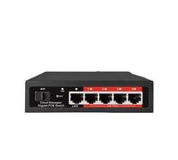 SAEVVCJWW Conmutador PoE Gigabit Completo de gestión de la Nube, 4 Puertos, 48V, Escritorio PoE Activo, 100/1000Mbps, Interruptor de Control de aplicación SFP Plug and Play